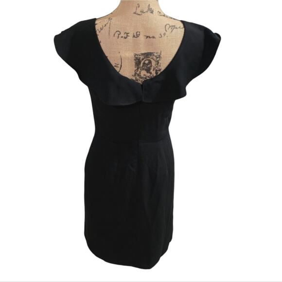 LOFT Dress Size 0 Black Short Flutter Sleeve Career Church Washable - Picture 7 of 11